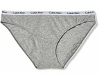 Calvin Klein Womens Carousel Logo Cotton Bikini Style Underwear 3 Pack - Black/Black/Grey