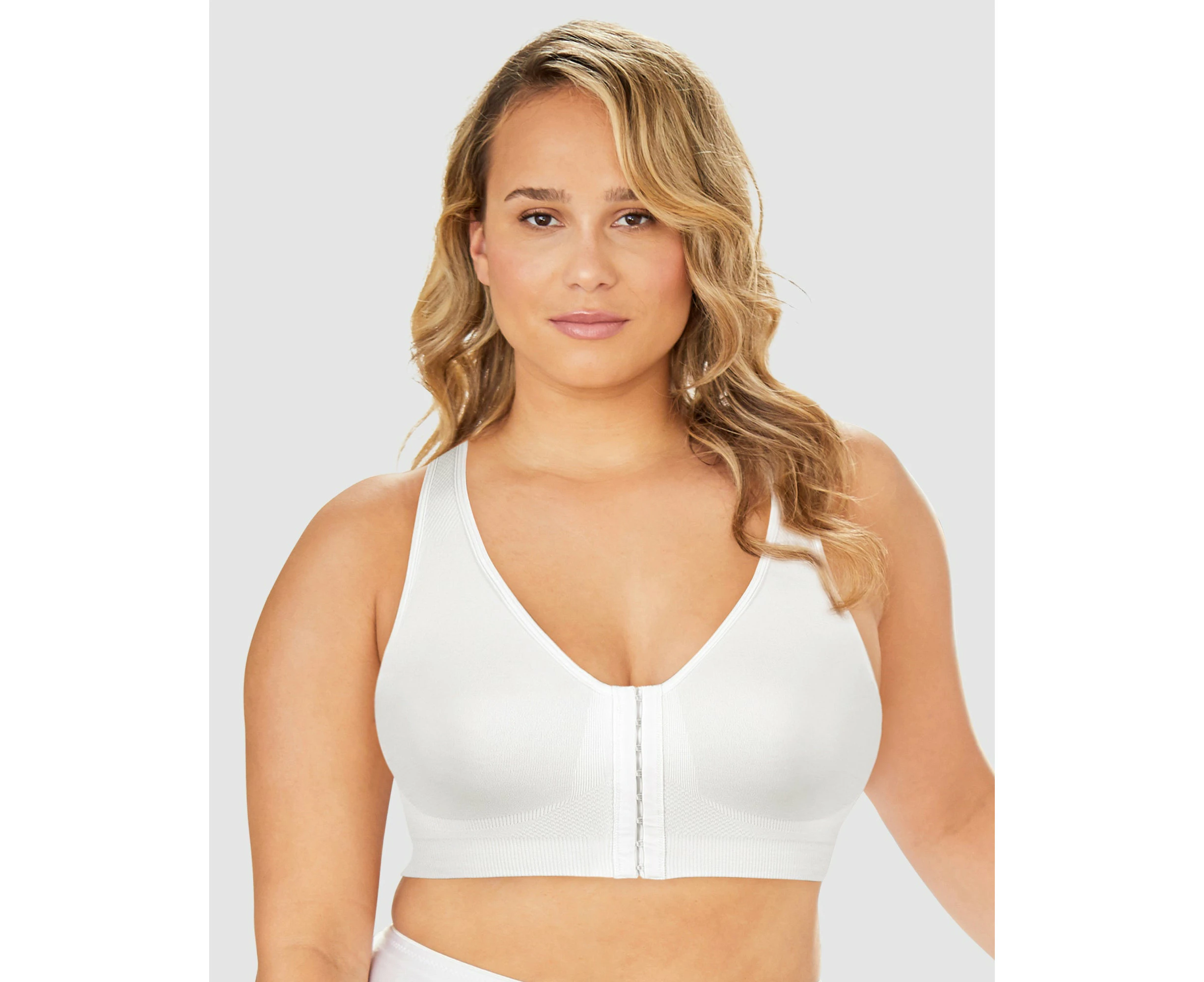 Exquisite Form Fully(R) Seamless Wirefree Front Close Bra in White