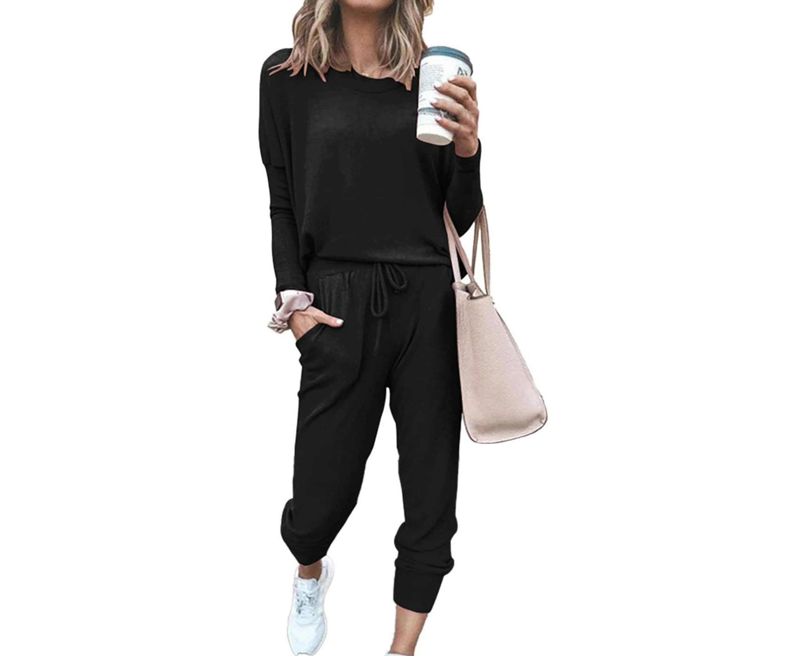 Cutebean Womens Long Sleeve Crewneck Pullover Tops And Long Pants Tracksuit