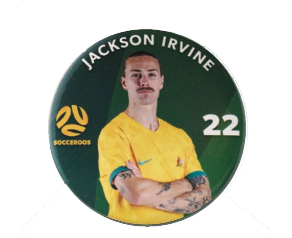 Football Australia Socceroos Jackson Irvine Player Badge Photo Image