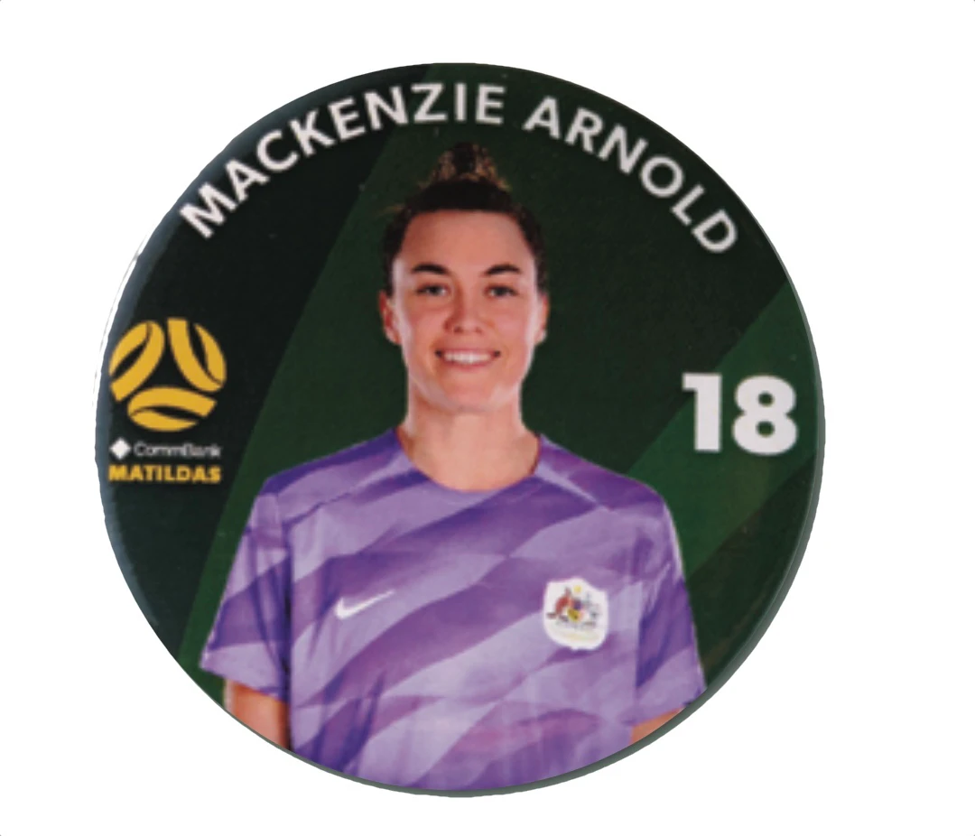 Football Australia Matildas Mackenzie Arnold Player Badge Photo Image