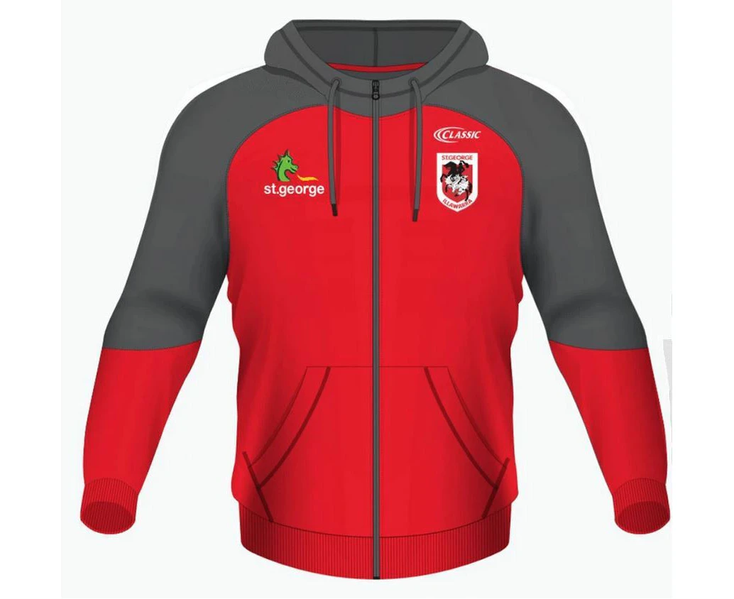 St George ILL Dragons NRL 2021 Players Classic Zip Hoody Hoodie Sizes S-5XL!