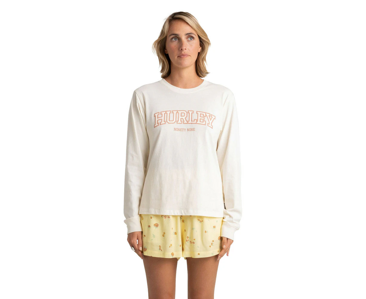 Hurley Hygge Long Sleeve Tee Womens in Marshamllow