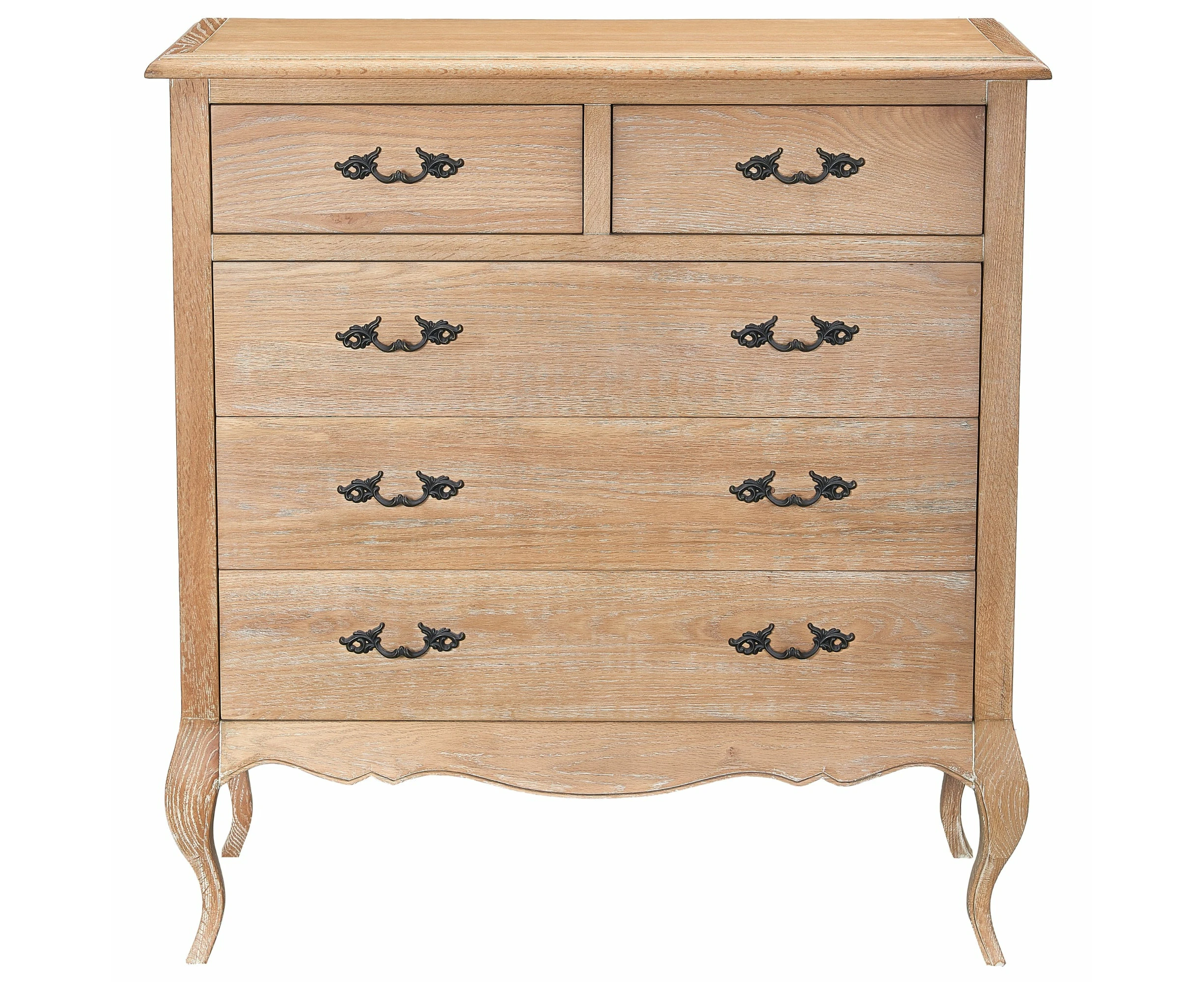 Bali Tallboy 5 Chest of Drawers Storage Cabinet Oak