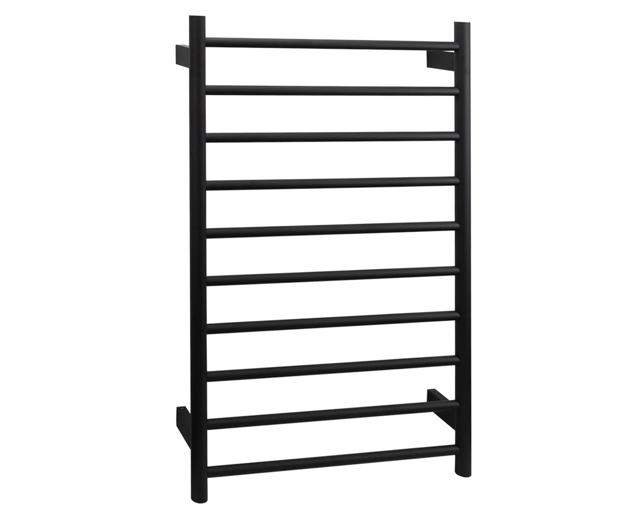 AGUZZO Ezy Fit Dual Wired Round Tube Heated Towel Rail 60 x 92cm - Matte Black