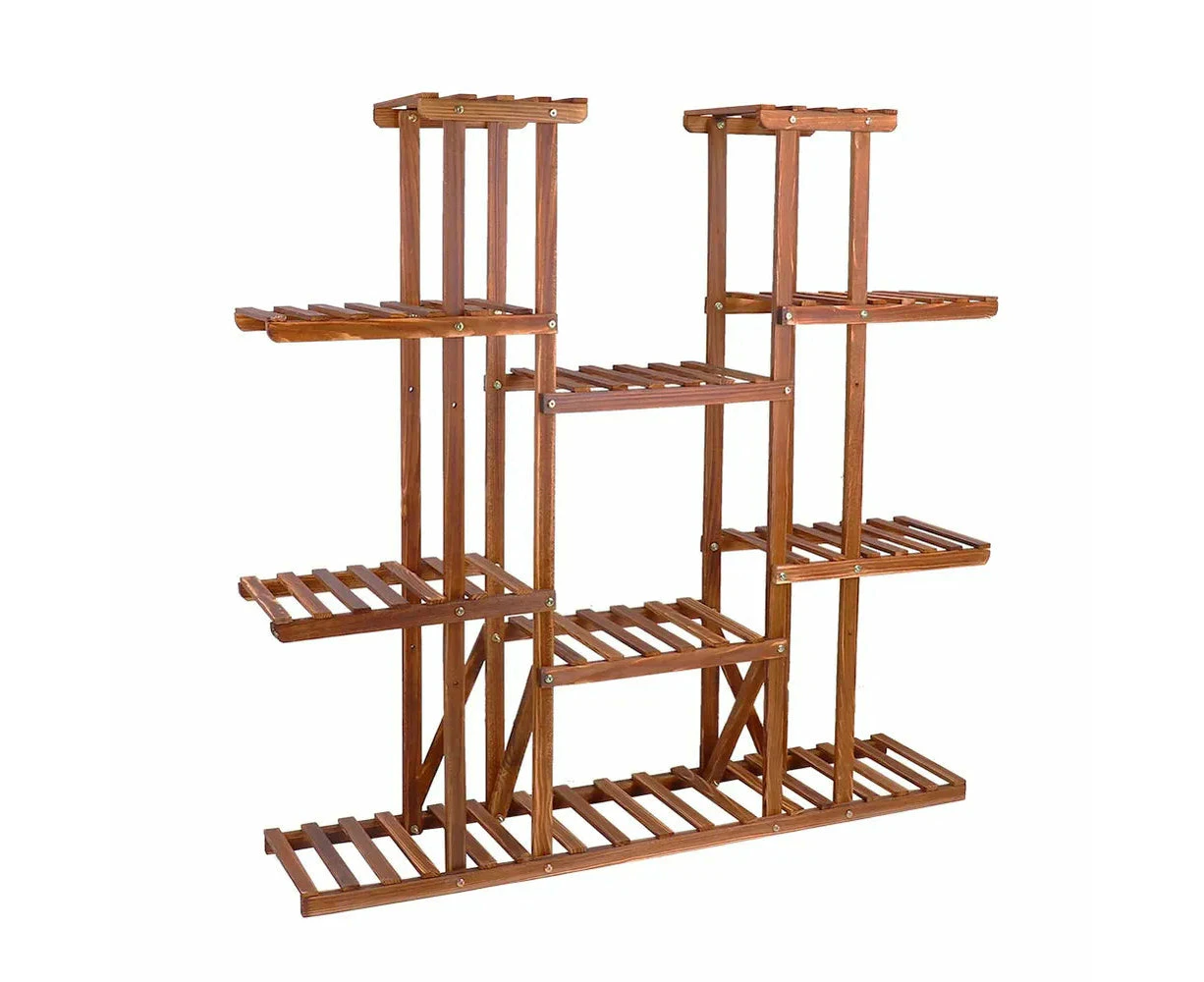 Modern Wood Plant Stand: Elegant Tiered Flower Rack for Indoor and Outdoor Gardens