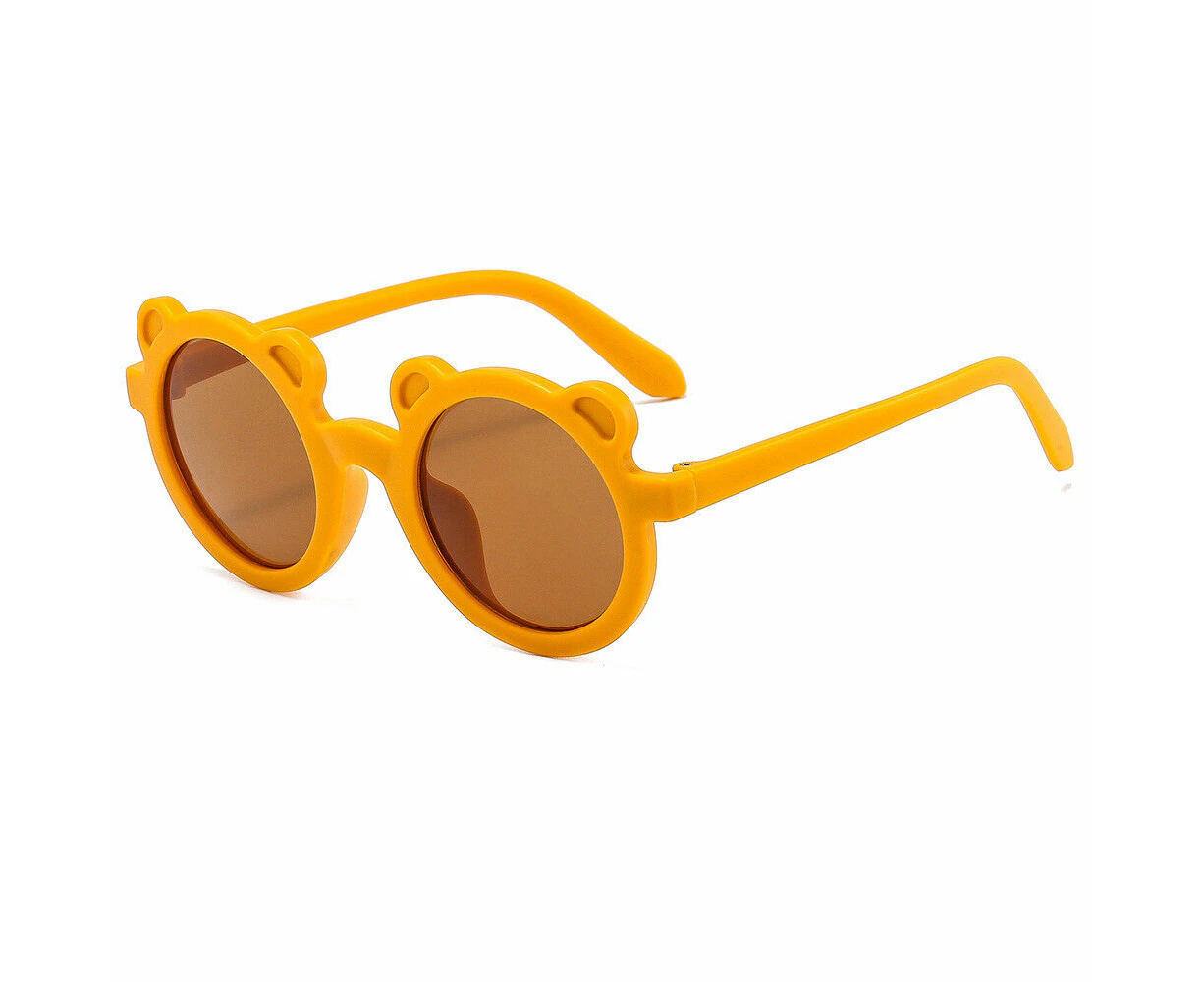 Round Children Sunglasses Classic Cute Girls Yellow