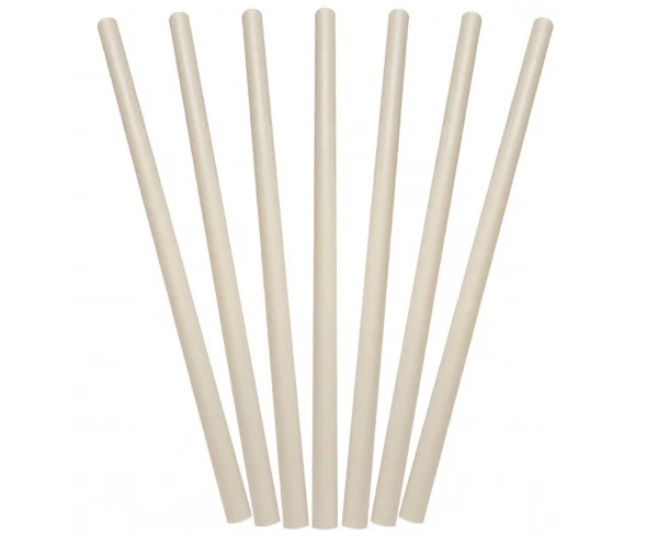 Castaway Psjum Paper Straws Jumbo 235Mm L - White Carton (2500 Straws)