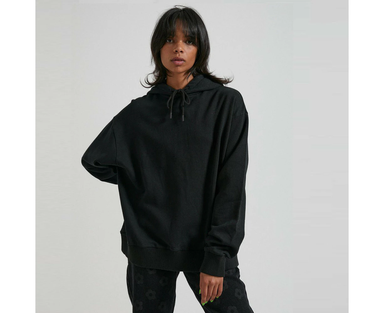 Afends THC Unisex Hemp Oversized Pull On Hoodie in Black