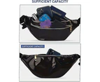 LEMAI Belt Bag Women's Bum Bag Metallic Water-repellent Hip Bag 3 Compartments Shoulder Bags Girl