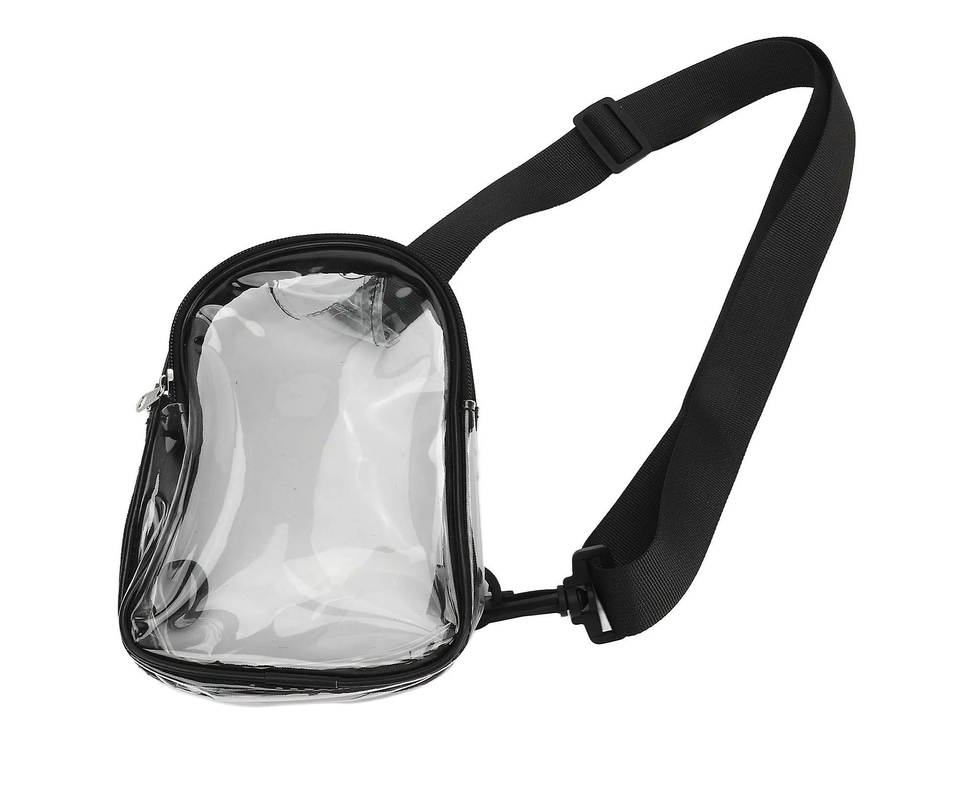 LEMAI Black Transparent PVC Shoulder Bag for Daily Work Travel and Beach - Fashionable and Waterproof