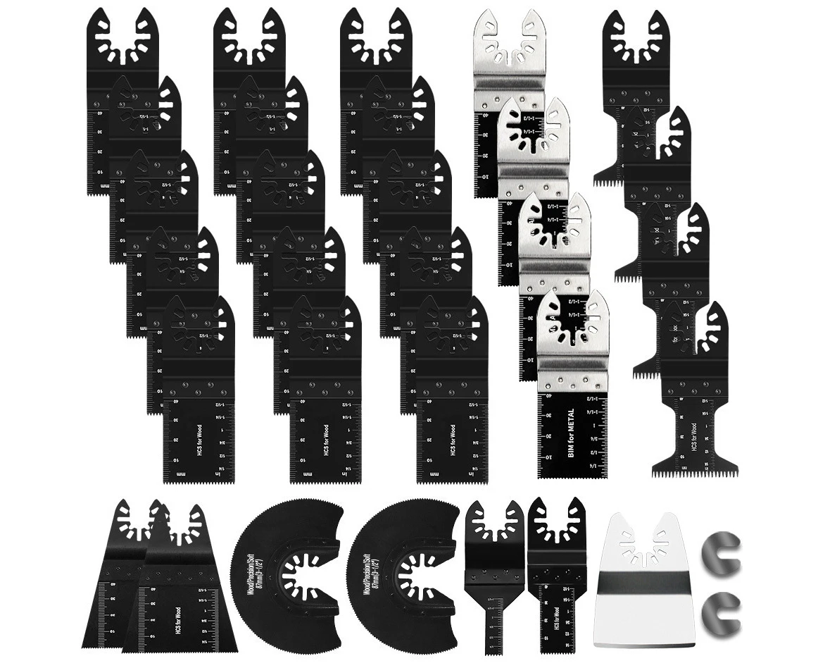 Beanjoy 31 PCS Saw Blades Universal Metal Wood Multitool Quick Release Tool Saw Blades Sets