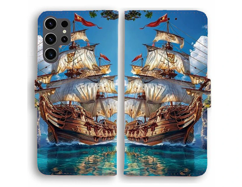 Phone Cover for Samsung Galaxy S / A / J / Note / Xcover Series Phone - Pirate Ship Print Design For Samsung Galaxy A42