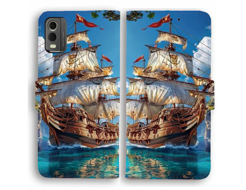 Phone Cover for Nokia G / C / X Series - Pirate Ship Print Design For Nokia G11 Plus