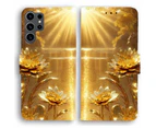 Phone Cover for Samsung Galaxy S / A / J / Note / Xcover Series Phone - Sunray Gold Flower Print Design For Samsung Galaxy A31