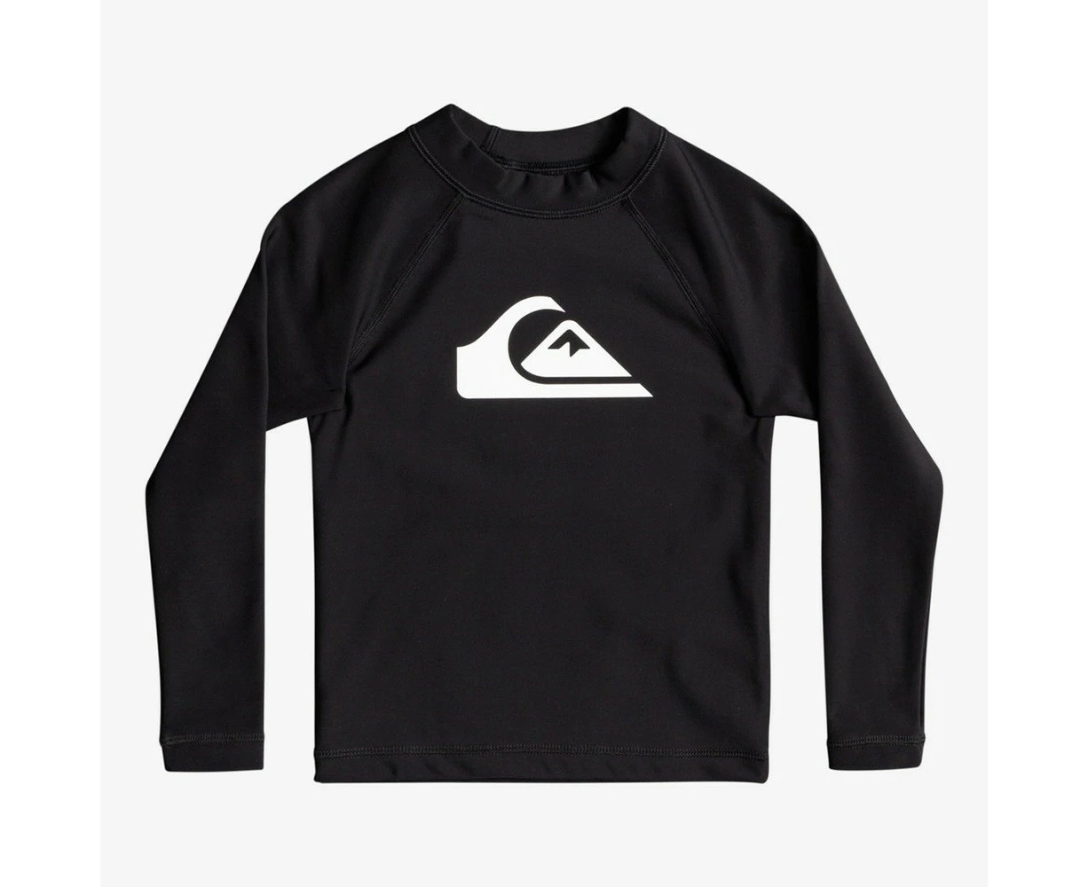 Quiksilver Heater Long Sleeve Rashvest Junior Boys in Black