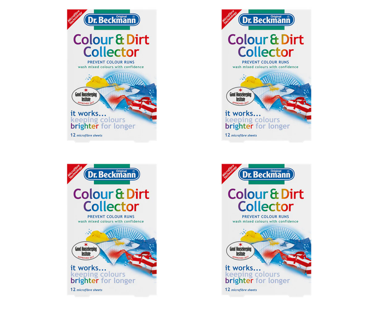 4x 12pc Dr Beckmann Colour & Dirt Collector Protection Clothes Laundry Sheet