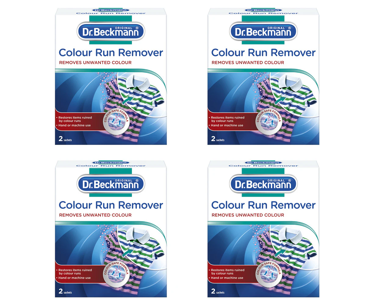 4x Dr Beckmann Colour Run Remover Clothes Garments/Fabric Restorer Colour-Safe