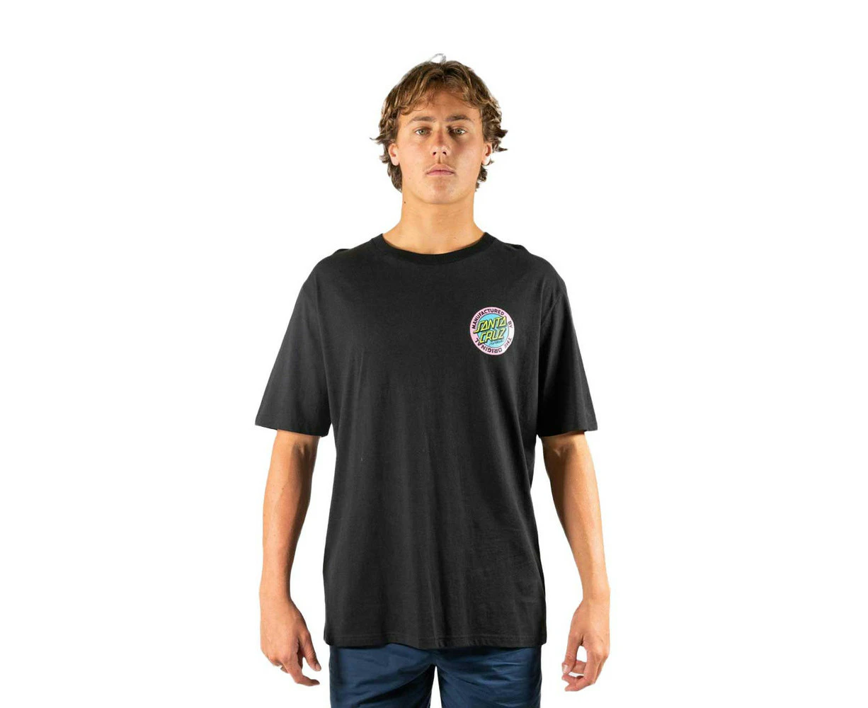 Santa Cruz MFG Dot Retro Tee Regular Tee Mens in Black