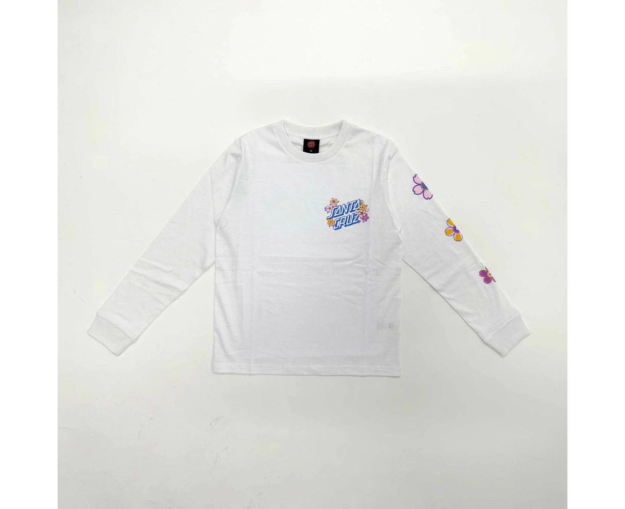 Santa Cruz Blooming Stack Long Sleeve Tee Girls in White