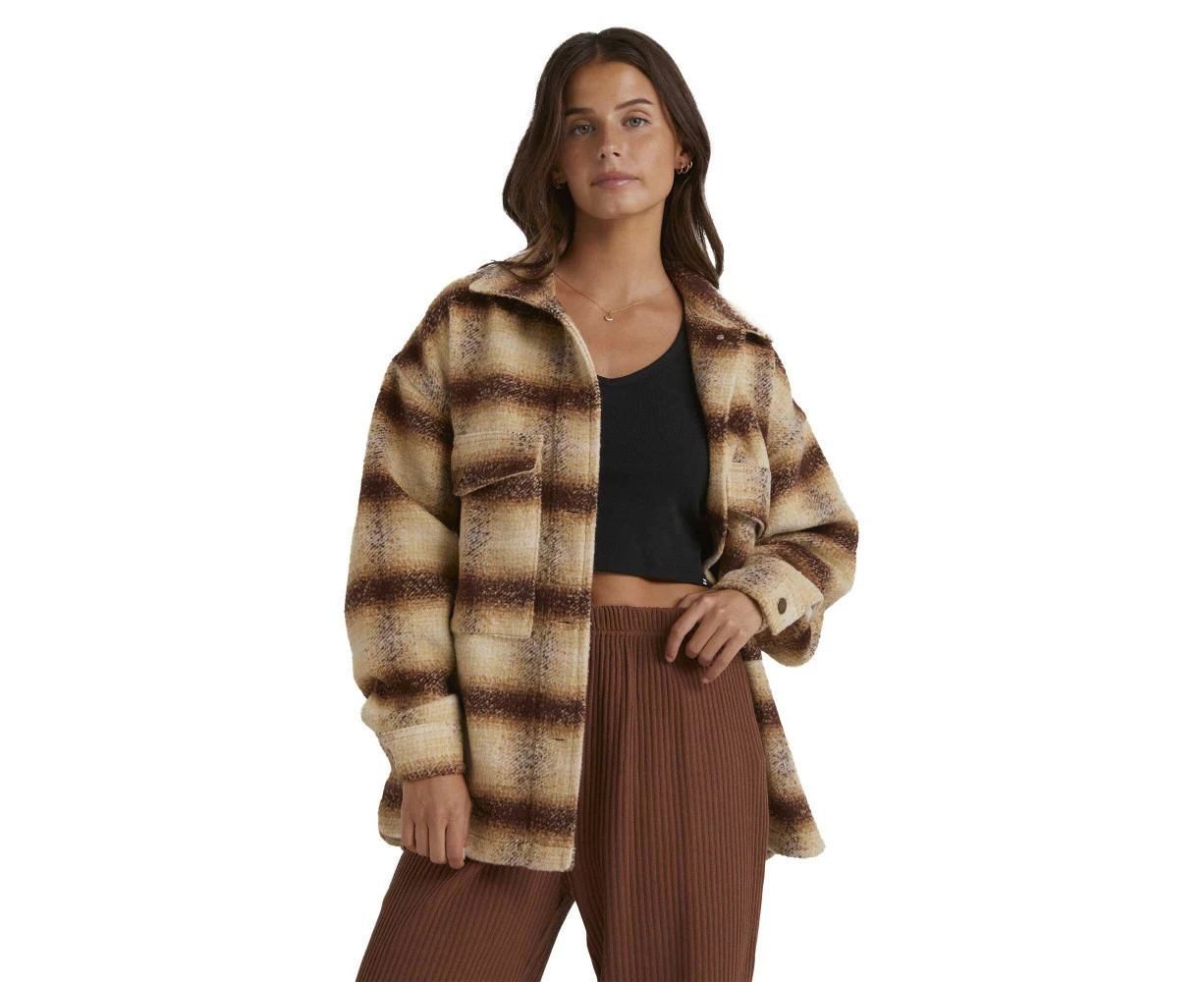 Billabong Surf Check Jacket Womens in Toasted Coconut