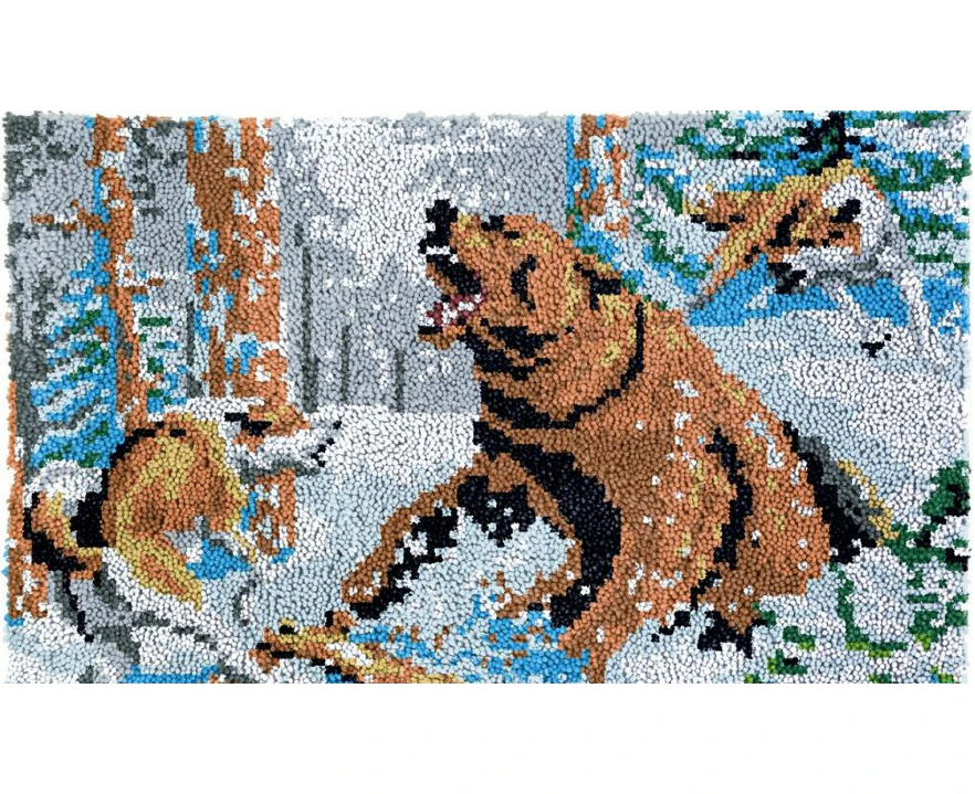 Forest Fighting | Rug Making Latch Hooking Kit 122x92cmBlank Canvas