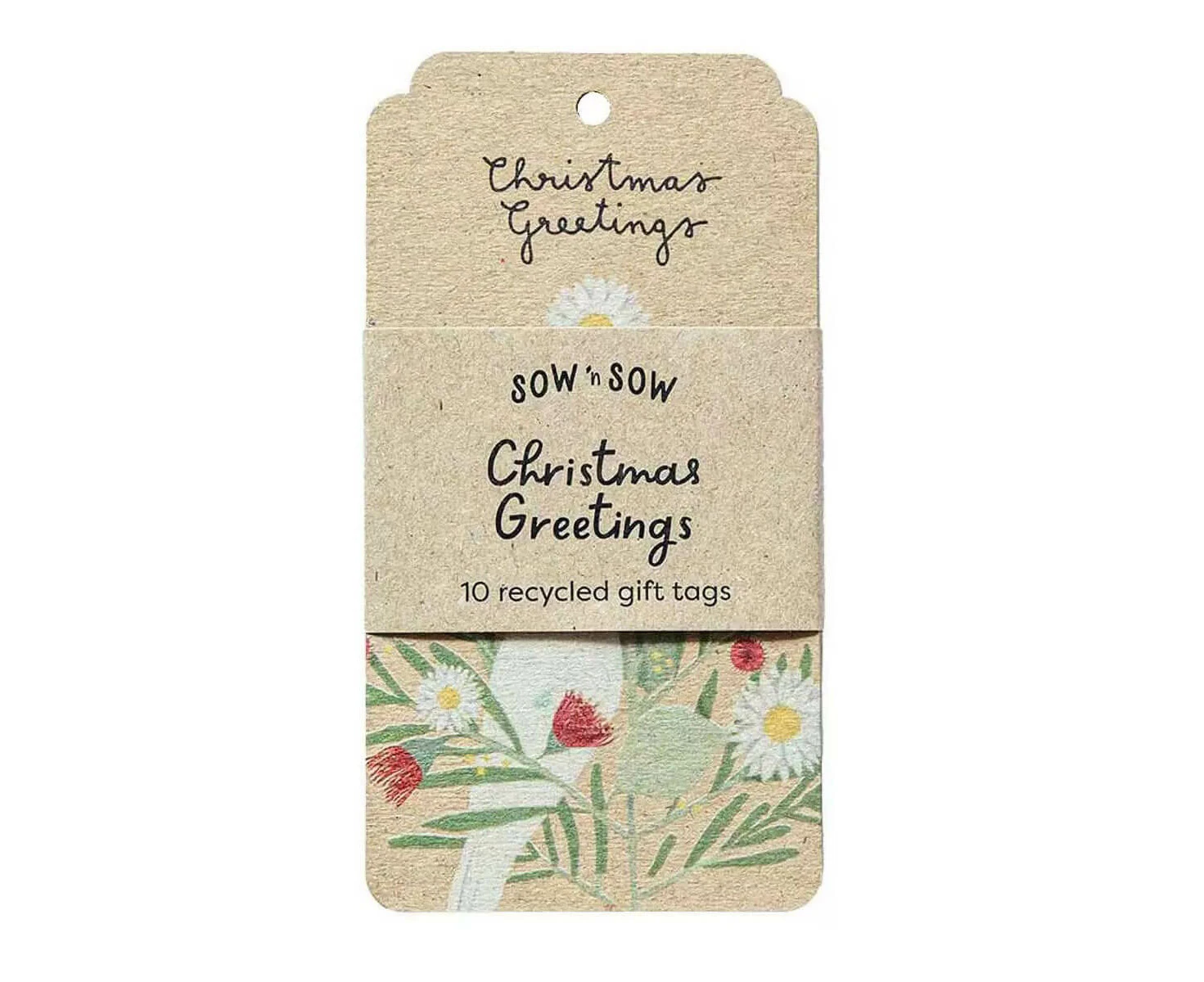 Sow 'n Sow Christmas Greetings Gift Tag - 10 pack - Sow 'n Sow