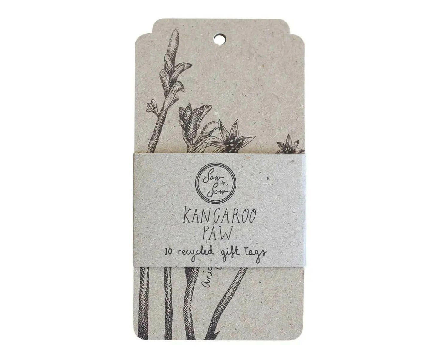 Sow 'n Sow Kangaroo Paw Gift Tag - 10 pack - Sow 'n Sow