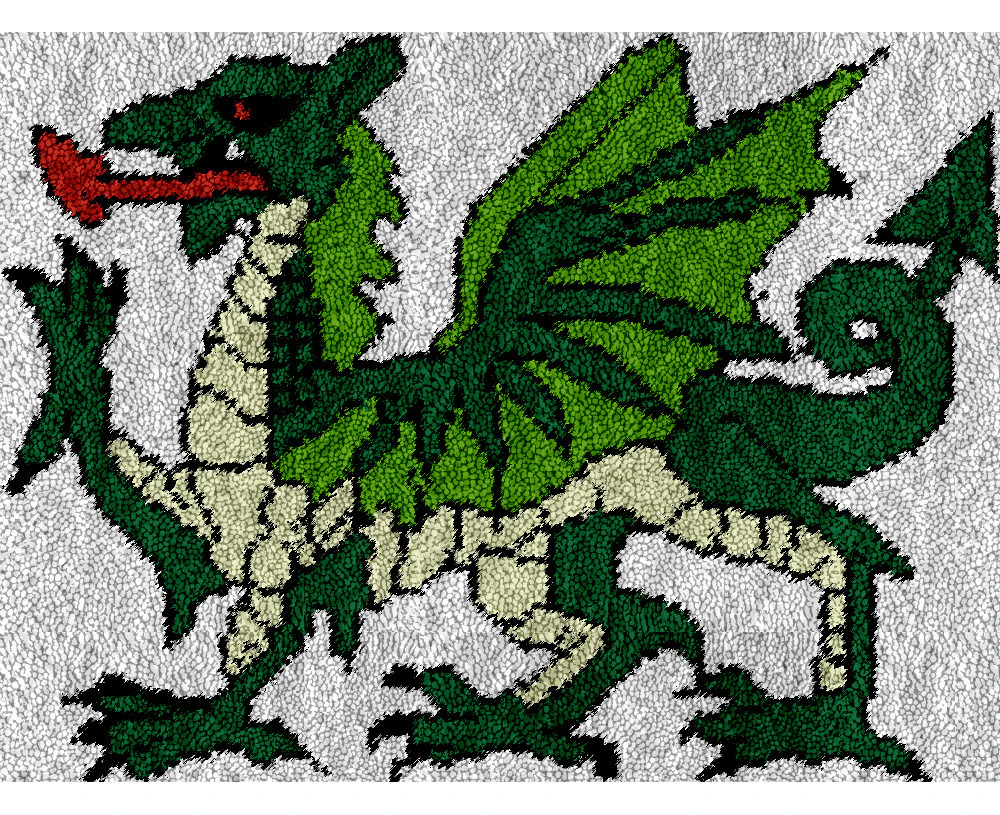 Dragon | Rug Making Latch Hooking Kit 60x40cm Blank Canvas