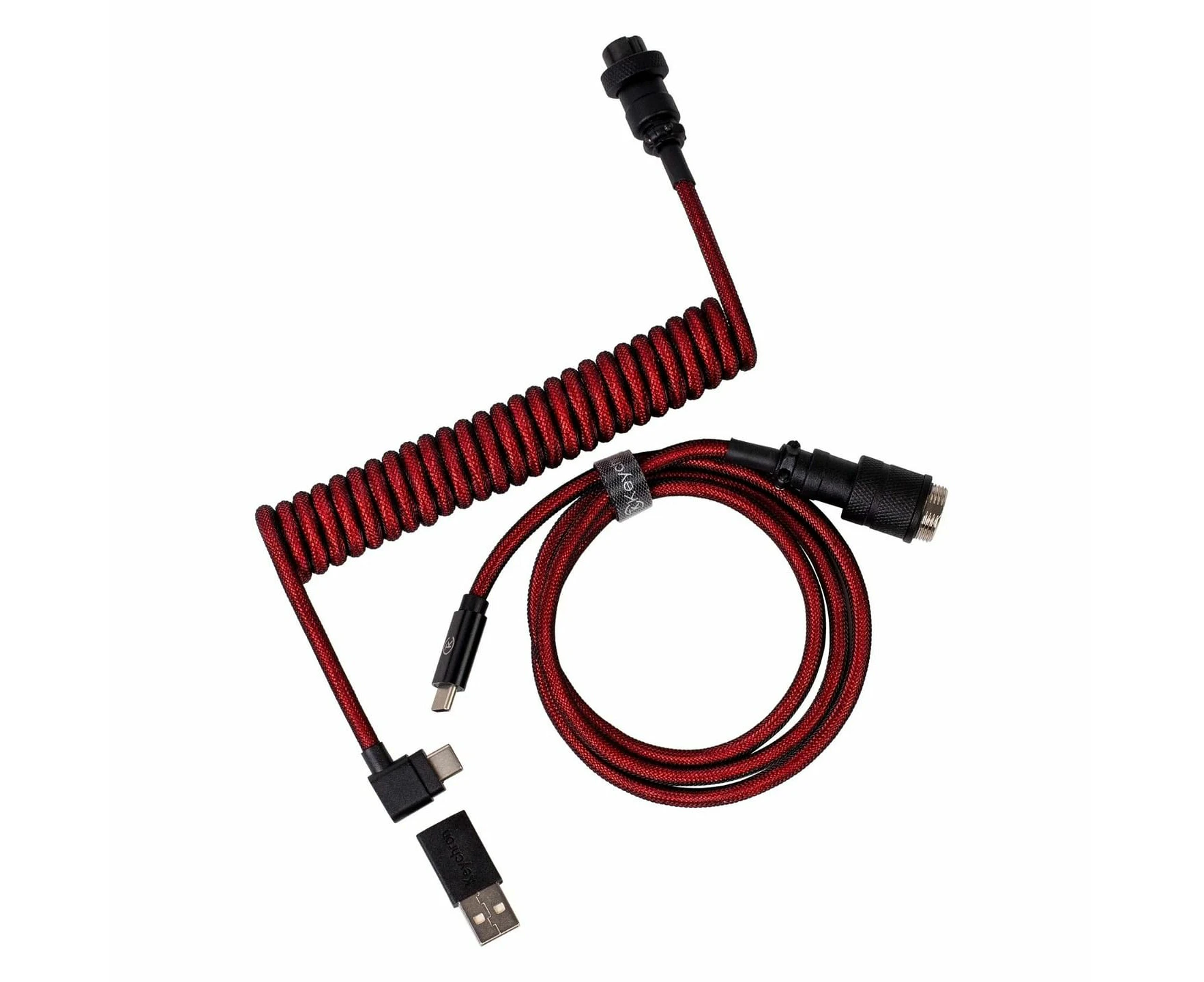 Keychron Premium Coiled Aviator Cable Red Angled Cab-4 [CABKCCAB-4]