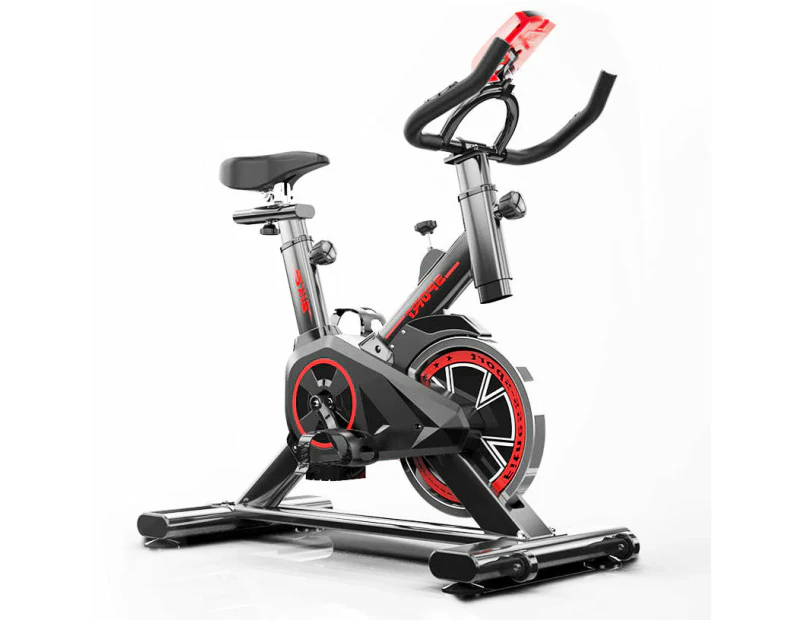 Fitness Spin Bike Exercise-Stationary Indoor Cycling Bike LED Display Workout Adjustable Flywheel Cycling Silent Belt Drive-100kg/220lbs Weight Capacity