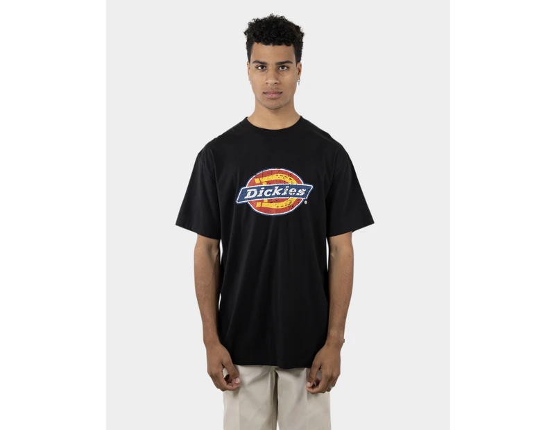 DICKIES Classic Logo Distressed Oversize Box Fit S/S Tee BLACK