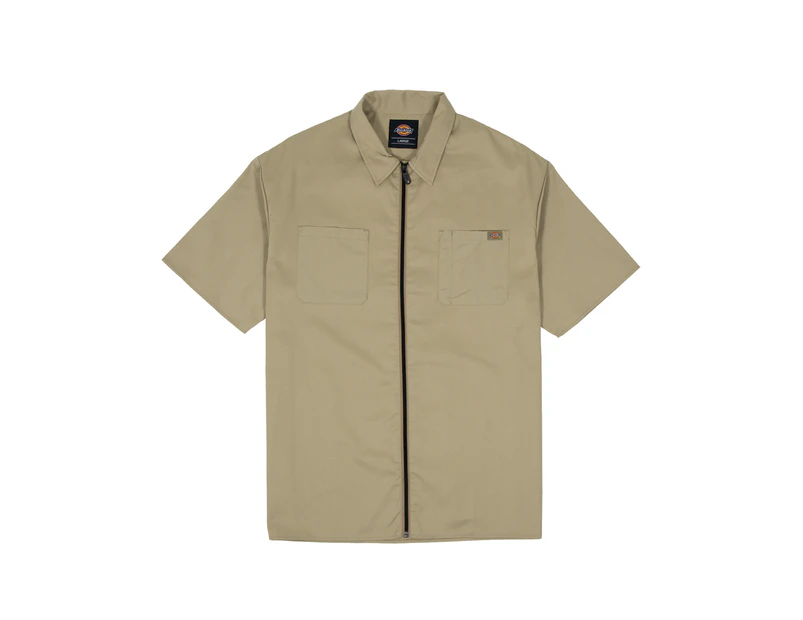 DICKIES 1574 Zip-Through S/S Work Shirt KHAKI