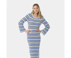 Long Sleeve Knit Stripe Dress - Piping Hot