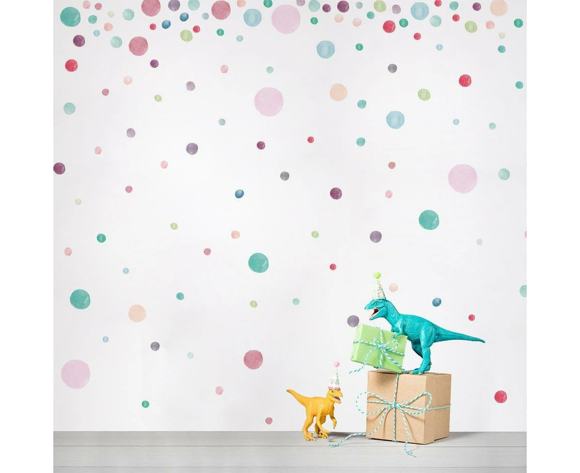 Watercolour Polka Dots Removable Wall Stickers