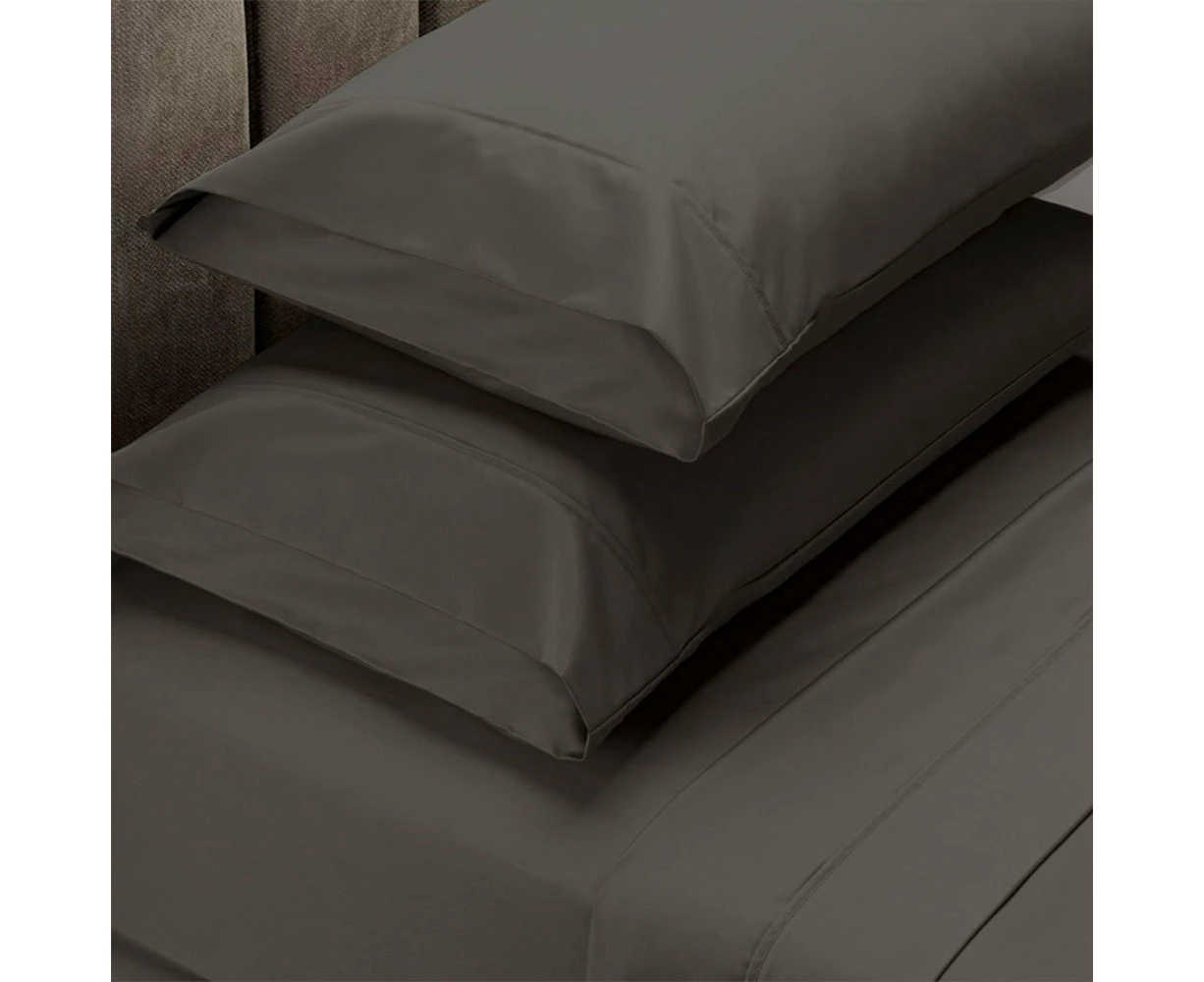 Royal Comfort 1500TC Cotton Rich Fitted 4 PC Sheet sets Queen Stone