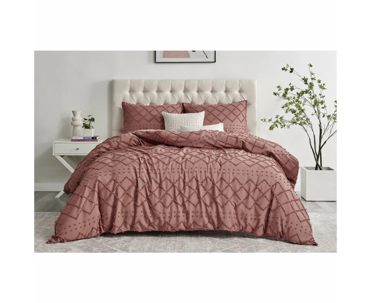 Tilly Tufted Quilt Cover Set Desert Sand - King