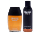 Drakkar Intense by Guy Laroche for Men - 2 Pc Gift Set 3.4oz EDP Spray, 6.7oz Body Spray Deodorant