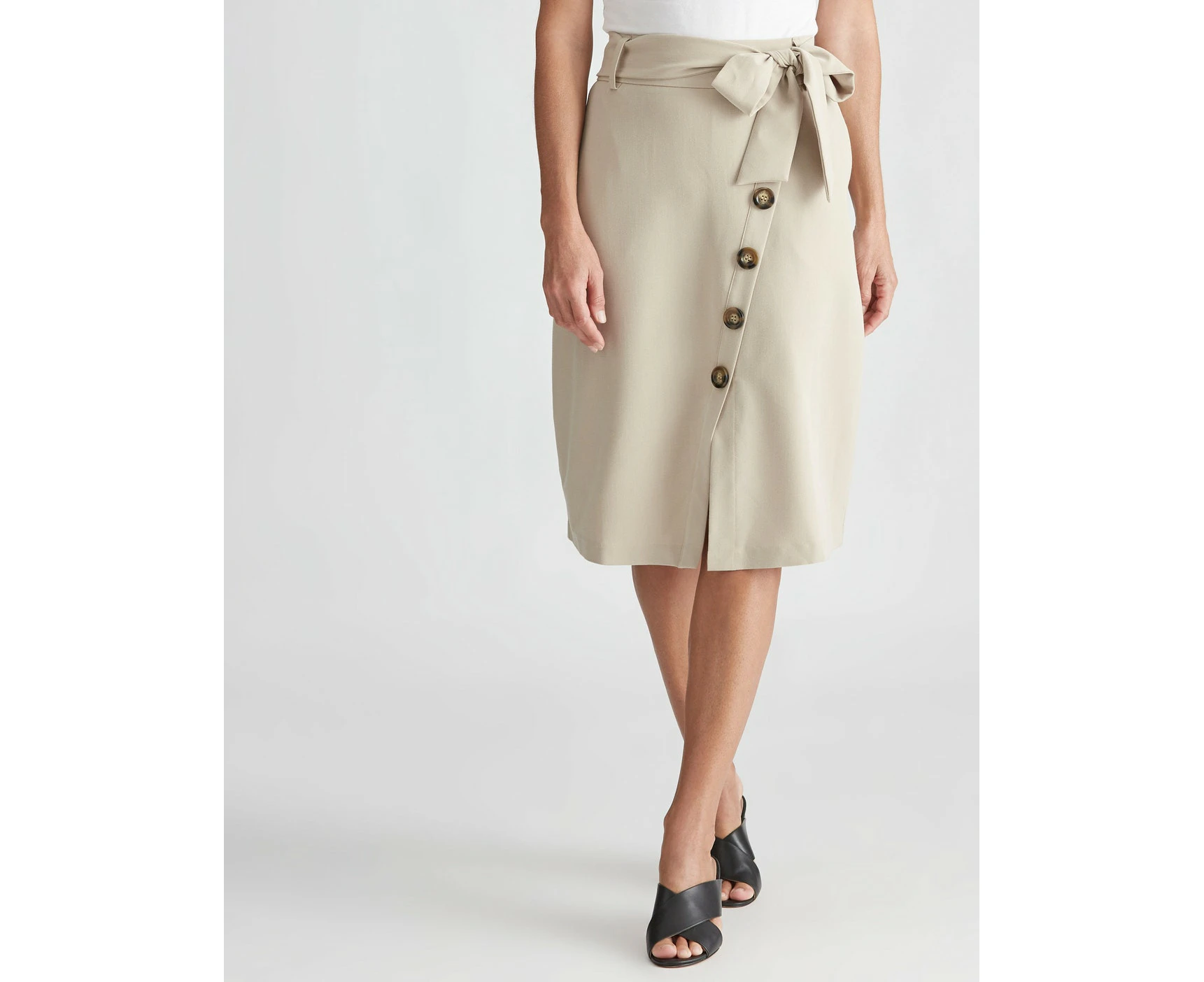 Noni B - Womens - Skirts - Summer - Grey - Pencil / Straight - Knee Length - Relaxed Fit - Stretch Elastane - Woven - Office Wear - Work Clothes