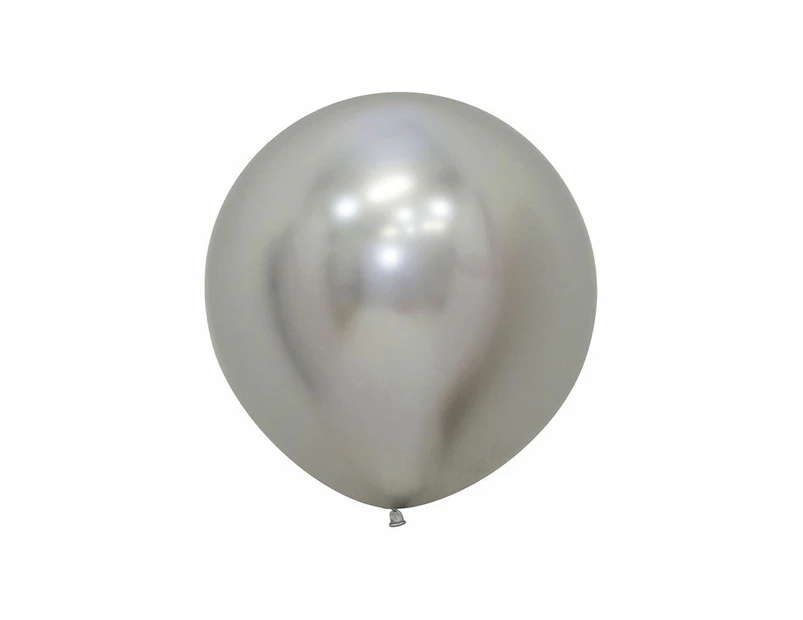 60cm Sempertex Metallic Reflex Silver Latex Balloons 3 Pack