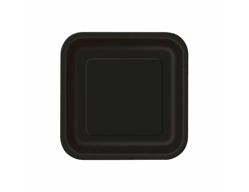 Black Square Paper Plates 17cm 16 Pack