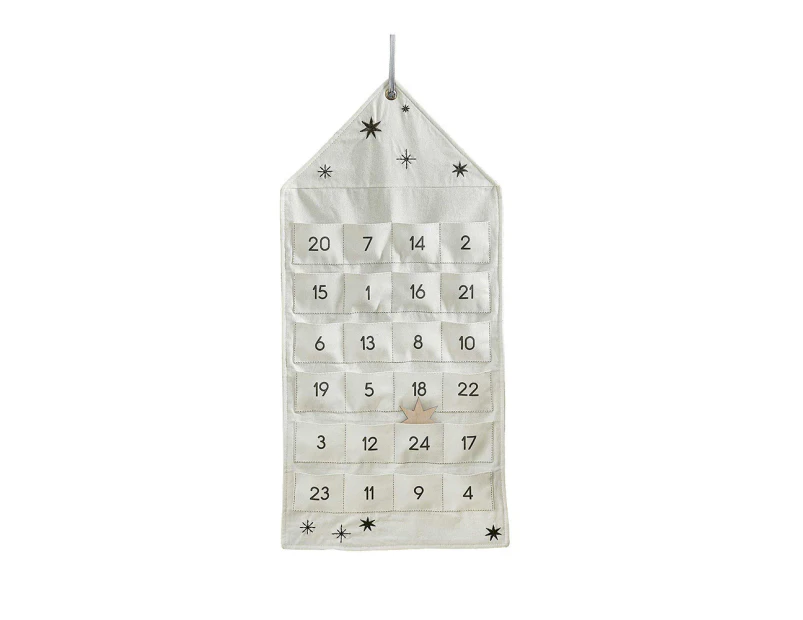 Cosy Copper Fabric Advent Calendar with Wooden Star