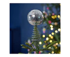 Merry & Bright Silver Disco Ball Tree Topper