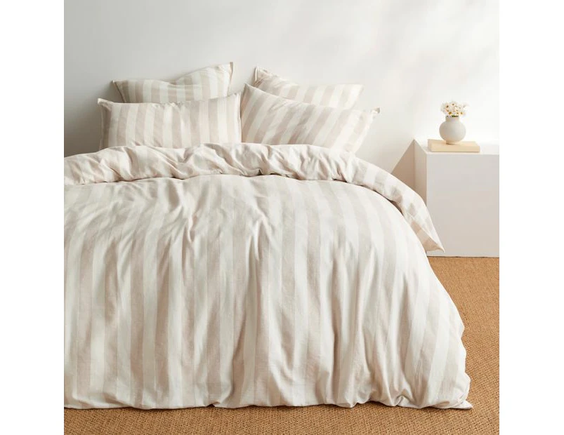 Target Reid Stripe Linen/Cotton Quilt Cover Set