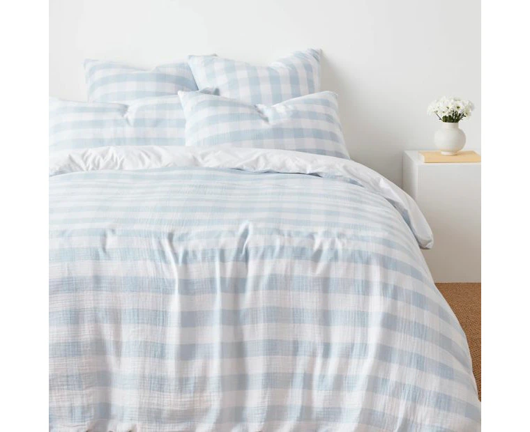 Target Willa Muslin Check Quilt Cover Set - Capri