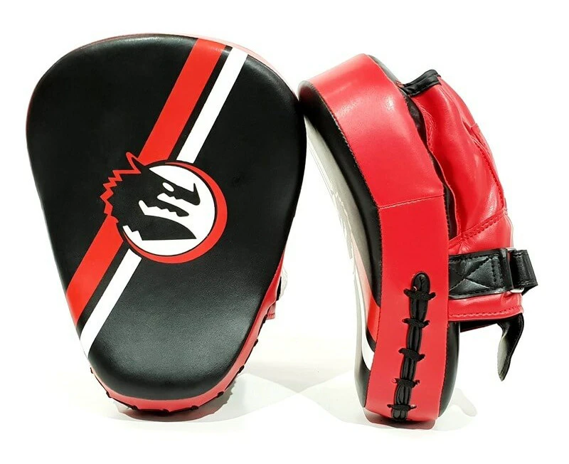 Morgan Classic All Purpose Pre Bent Boxing Curved Focus Pads Punching Mitts Red