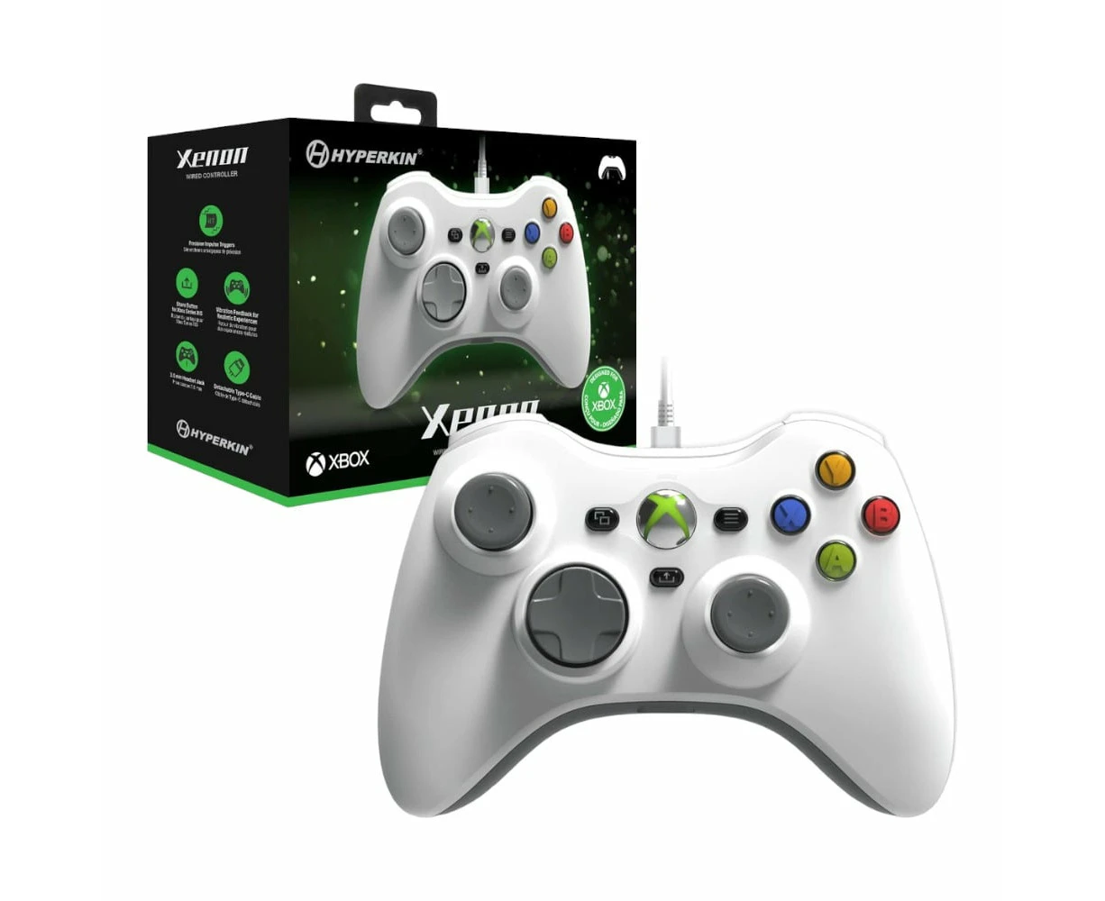 Hyperkin Xenon Wired Controller For Xbox Series X|S, Xbox One and PC (White)