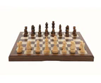 Dal Rossi 15 inch Walnut Inlaid Folding Chess Set