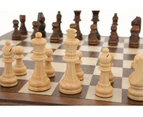 Dal Rossi 15 inch Walnut Inlaid Folding Chess Set