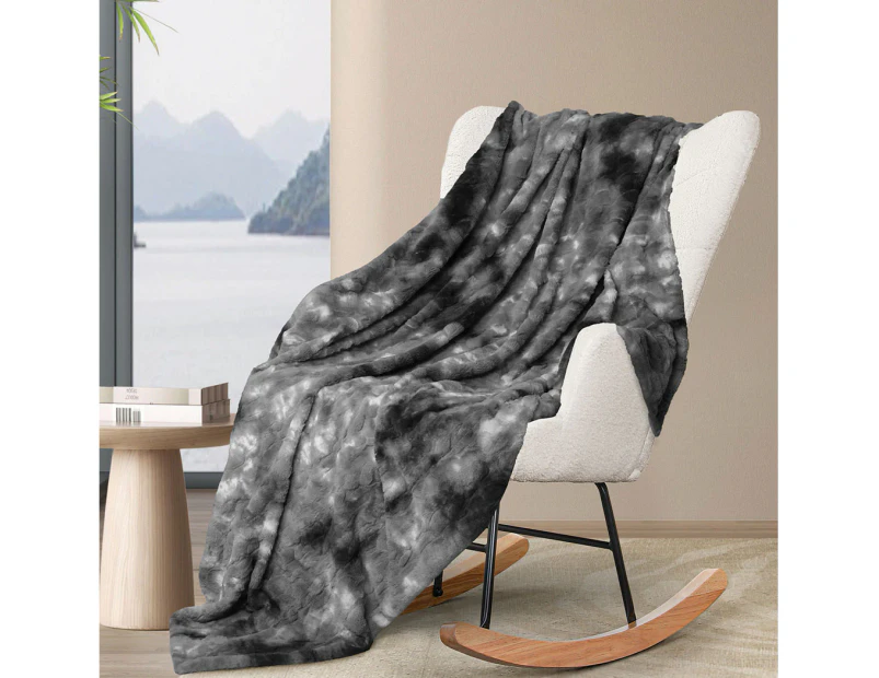 Dreamz Throw Blanket Luxury Tie-dyed Faux Fur 500GSM Bed SofaThick152x203cm